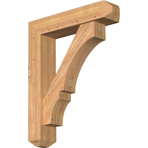 Ekena Millwork Balboa Craftsman Smooth Bracket w/ Offset Brace, Western Red Cedar, 7 1/2"W x 34"D x 42"H BKT0806X34X42BOA04SWR - main